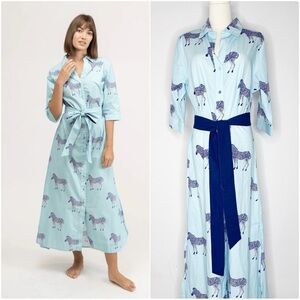 Beau & Ro x Alice Collin Zebra Print Shirt Dress – Size Large